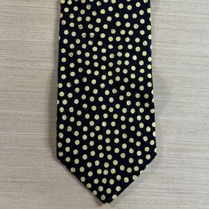 Brioni Silk Tie Mens Yellow Polka Dot Handmade Necktie ITALY 57"